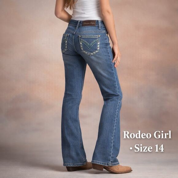 Rodeo Girl by Liz Other - Rodeo Girl By Lis Girls Jeans Size 14 Boot Cut Style Western Flair